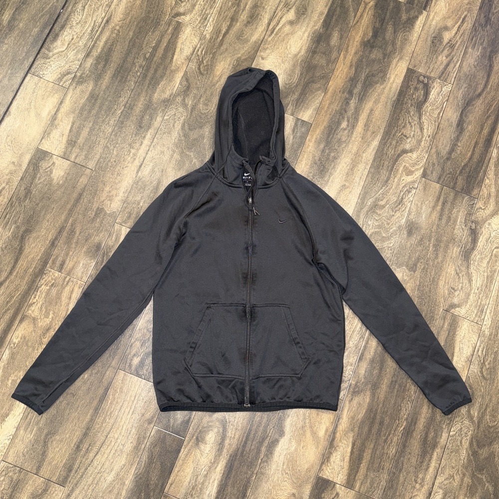 Nike Dri-FIT Full-Zip Black Running Hoodie‎ Athletic Fit Women's Size S